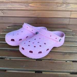 CROCS Light Pink Platform Clogs